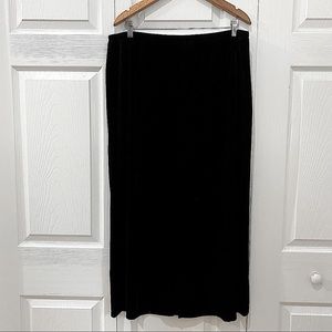 Lane Bryant Venezia Black Stretch Velvet Velour Midi Skirt Holiday
